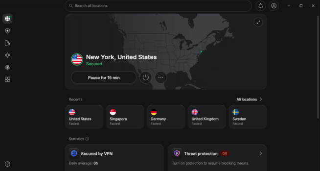 NordVPN Windows-app för Sverige