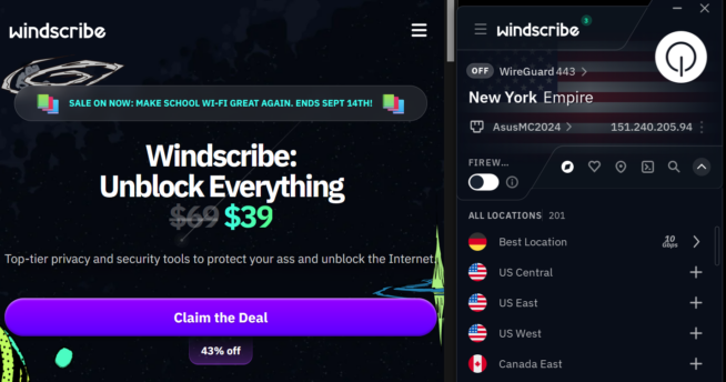 Windscribe Windows app for TikTok